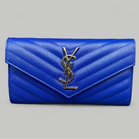 Saint Laurent YSL CASSANDRE MATELASSÉ LG FLAP WALLET IN GRAIN DE POUDRE LEATHER - Picture 2 of 10
